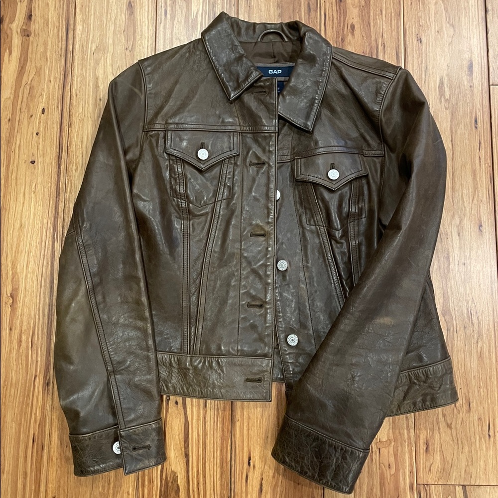 Vintage Denim Style Leather Jacket
